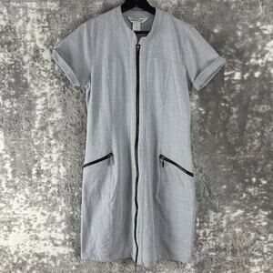 Freedom Trail Kyodan Size M Full Zip Knee Length Dress Gray Mock Neck